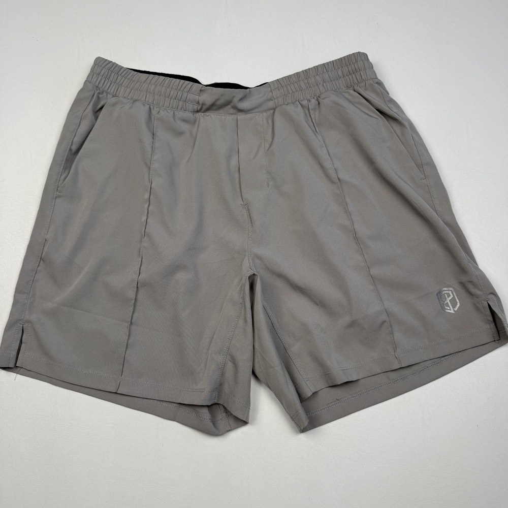 Born Primitive Shorts Mens Large Gray Athletic Elastic Waist Pockets 7 Inseam